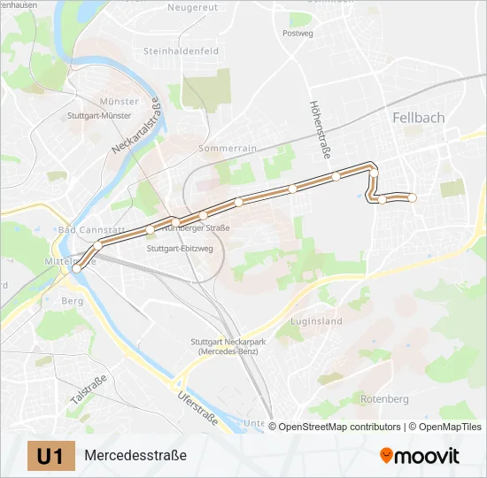 Метро U1: карта маршрута