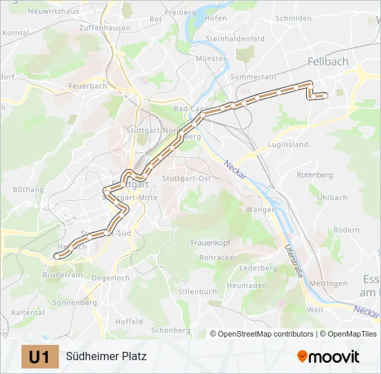 U1 Subway Line Map