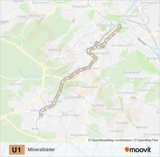 U1 Subway Line Map