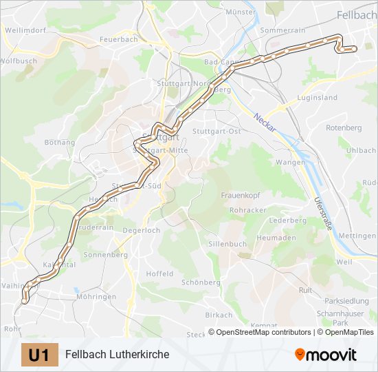 U1 subway Line Map