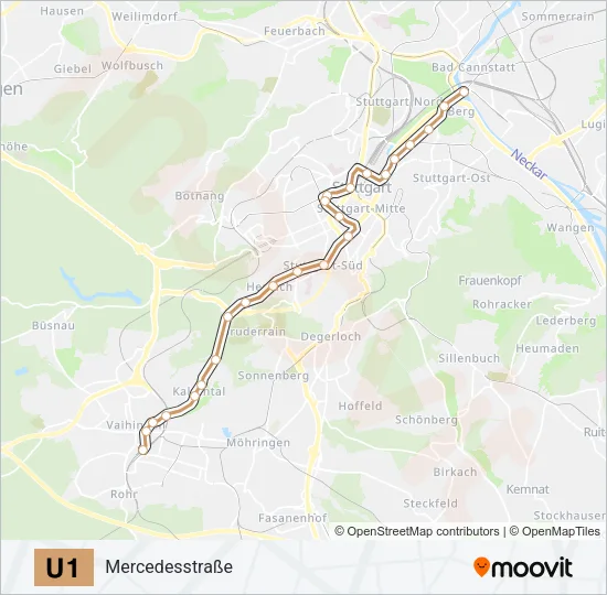 Метро U1: карта маршрута
