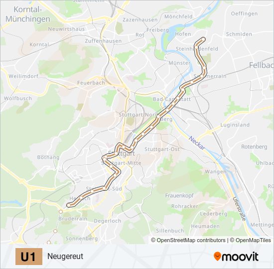 U1 subway Line Map