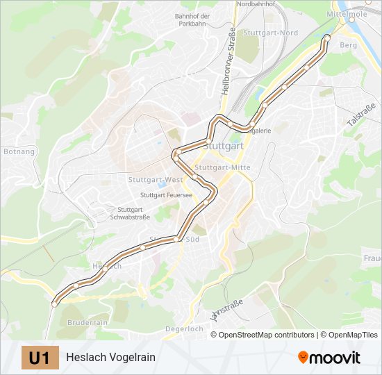 U1 Subway Line Map