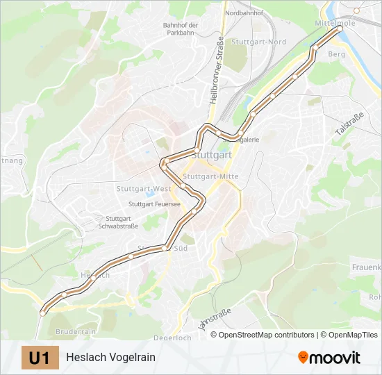 U1 Subway Line Map