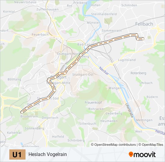 U1 subway Line Map