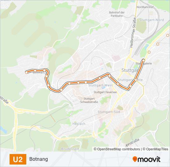 U2 subway Line Map