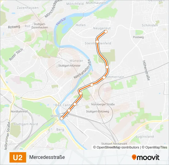 U2 Subway Line Map