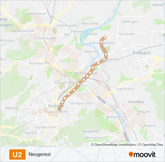 U2 Subway Line Map