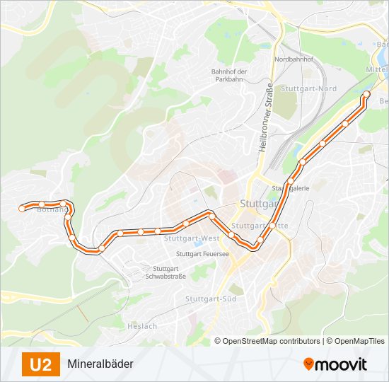 U2 Subway Line Map