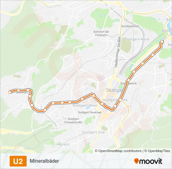 U2 Subway Line Map