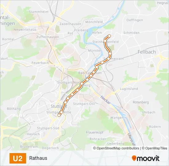 U2 Subway Line Map