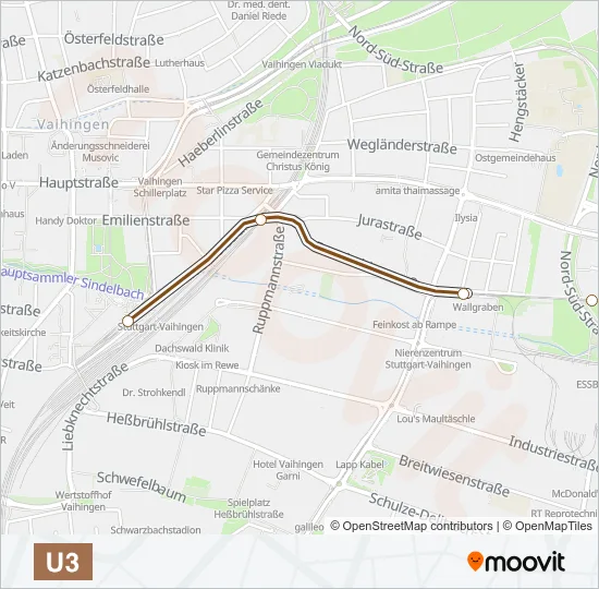 Метро U3: карта маршрута