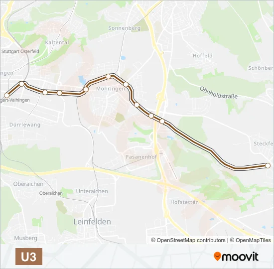 Метро U3: карта маршрута