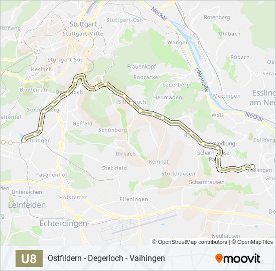 U8 subway Line Map