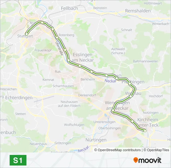 S1 S-Bahn Line Map