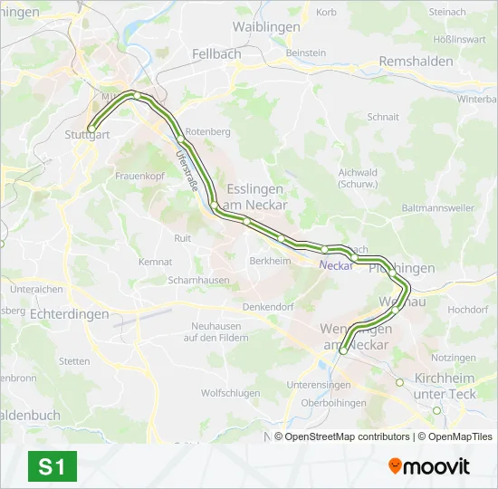 S-Bahn S1: карта маршрута