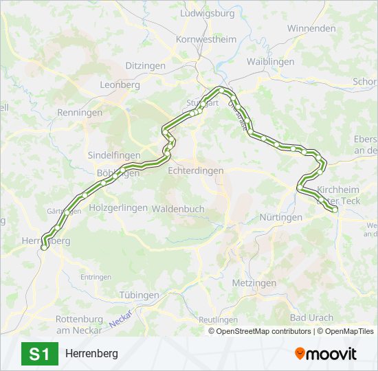 S1 S-Bahn Line Map