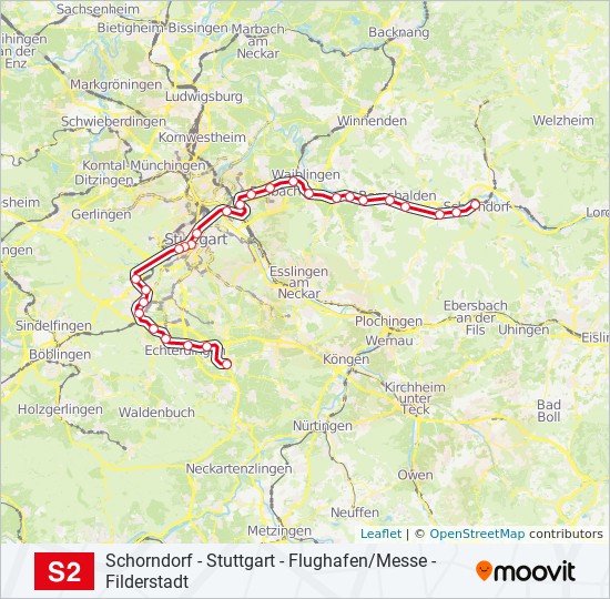 S2 Route Fahrpläne, Haltestellen & Karten Schorndorf