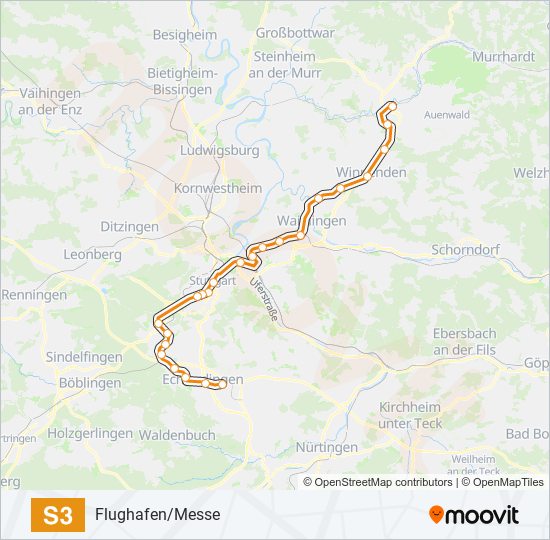 S3 S-Bahn Line Map