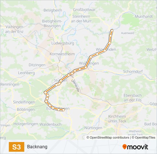 S-Bahn S3: карта маршрута