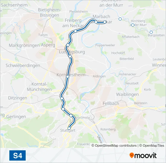 S-Bahn S4: карта маршрута