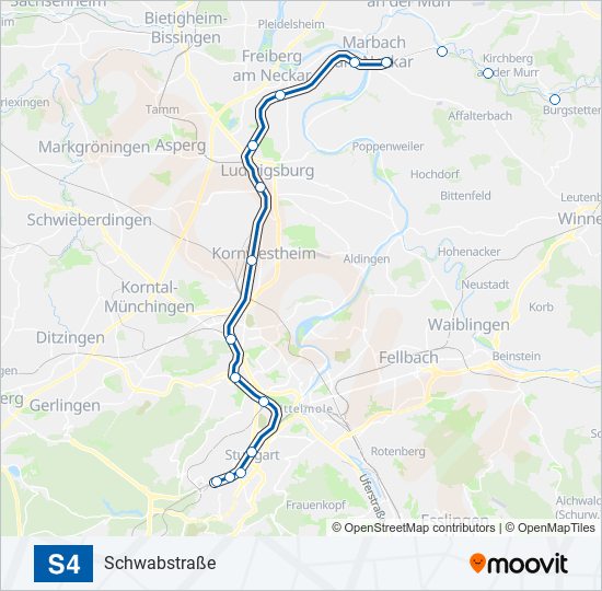 S-Bahn S4: карта маршрута