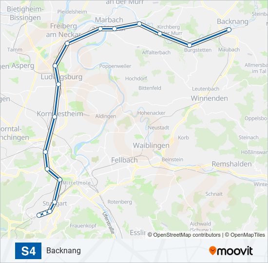 S-Bahn S4: карта маршрута