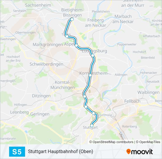 S-Bahn S5: карта маршрута