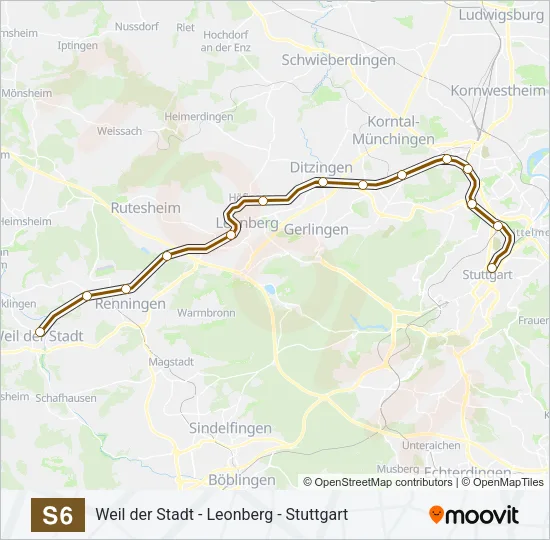 S-Bahn S6: карта маршрута