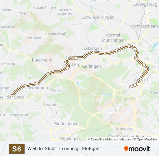 S-Bahn S6: карта маршрута
