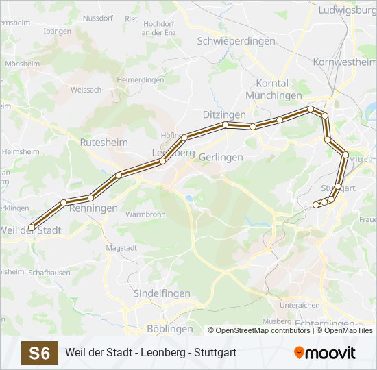 S6 S-Bahn Line Map