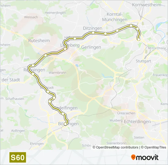 S-Bahn S60: карта маршрута