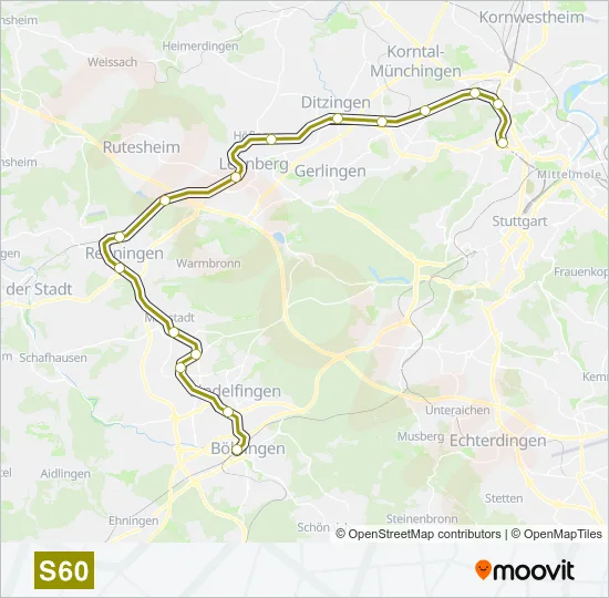 S-Bahn S60: карта маршрута