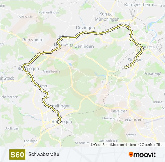 S-Bahn S60: карта маршрута
