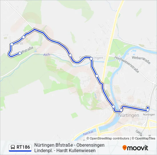 RT186 Bus Line Map