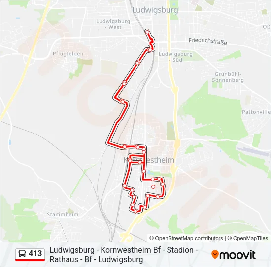413 Bus Line Map