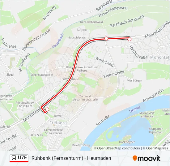 U7E Bus Line Map