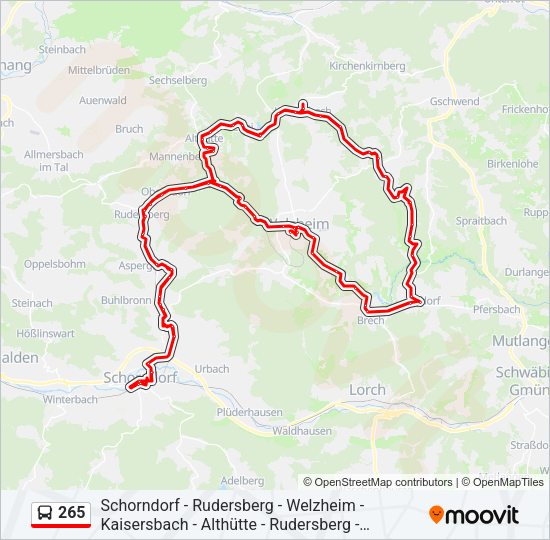 265 Bus Line Map
