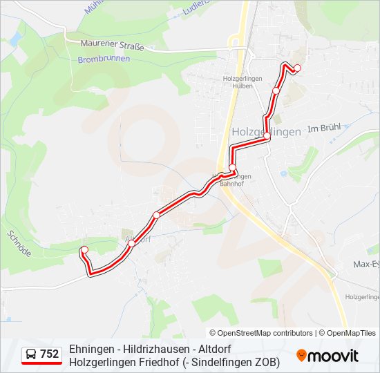 752 bus Line Map