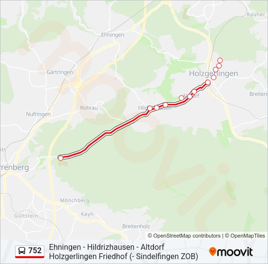 752 Bus Line Map