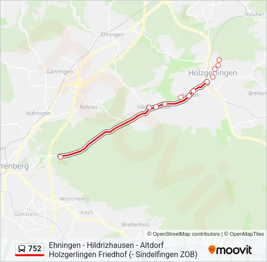 752 Bus Line Map