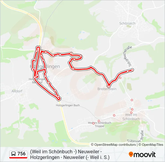 756 Bus Line Map