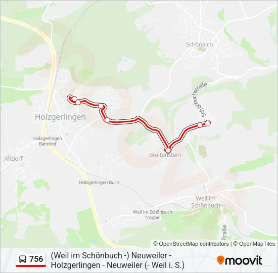 756 Bus Line Map