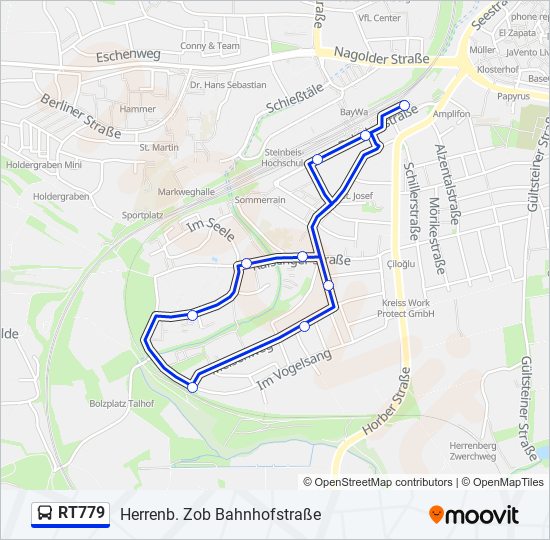 RT779 bus Line Map