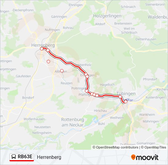 RB63E Bus Line Map