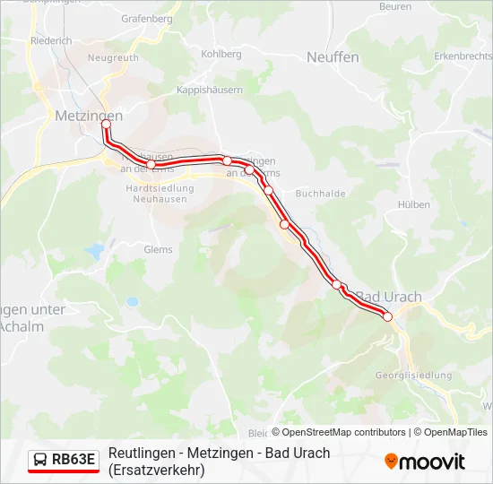 RB63E Bus Line Map