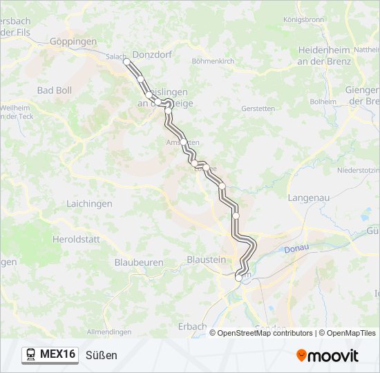 MEX16 train Line Map