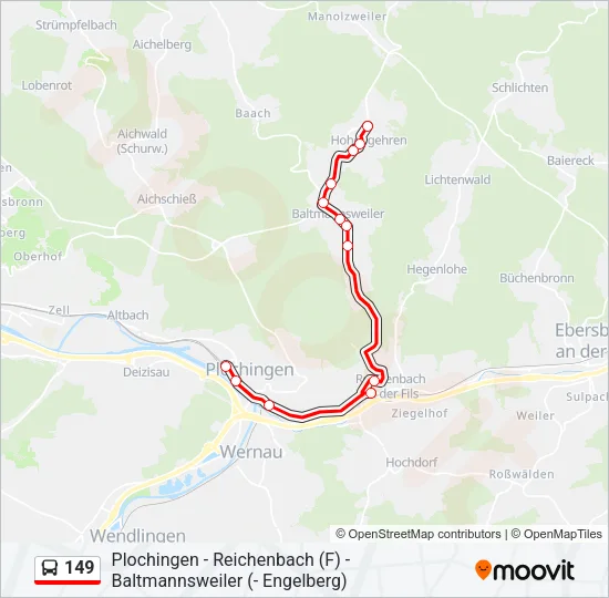 149 Bus Line Map