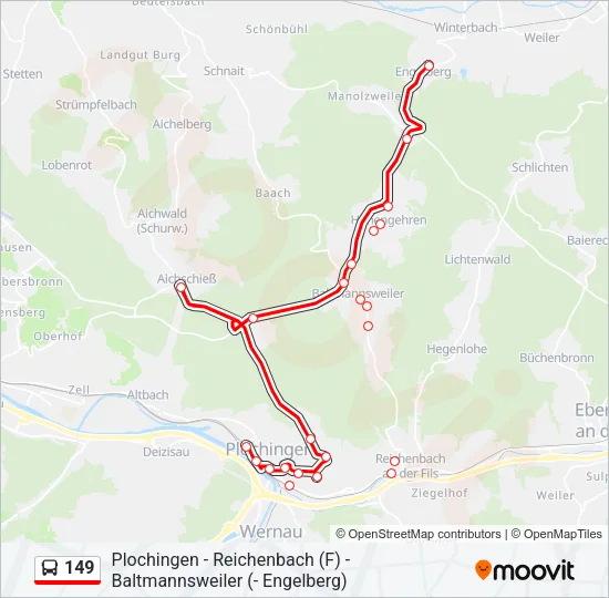 149 Bus Line Map