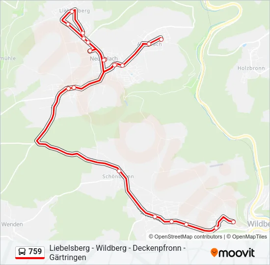 759 Bus Line Map